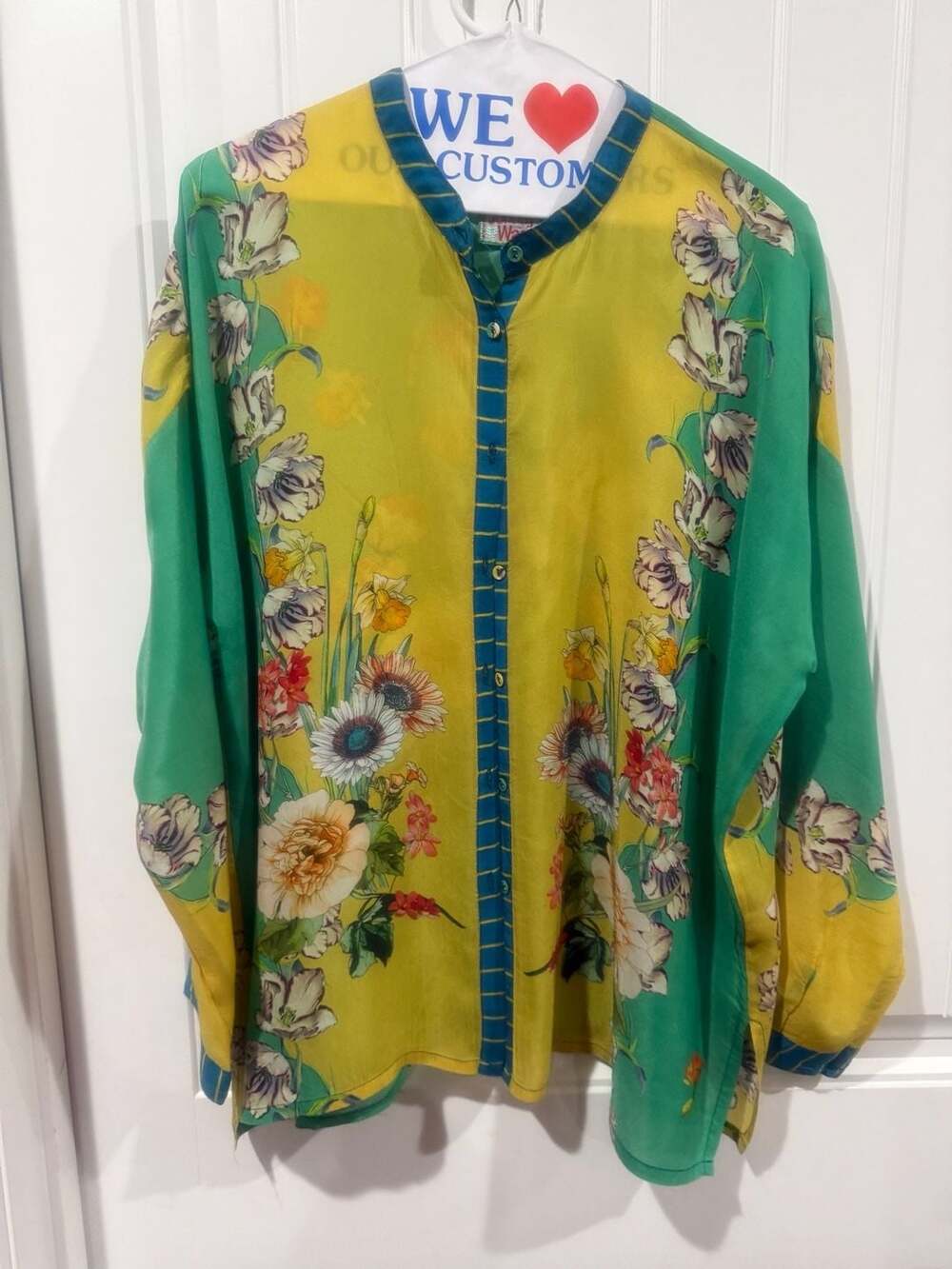 Johnny Was Panya Karis Floral Cupra Rayon Button Down Blouse XS Boho Top - Picture 2 of 9